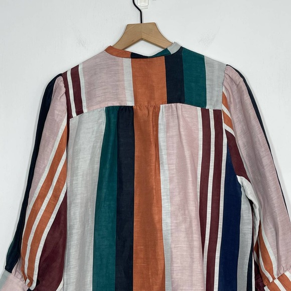 Apiece Apart Isli Viola Top Women's SZ 10 Alhambra Stripe Linen Silk Blend - Picture 7 of 12